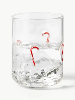 Mondgeblazen waterglazen Candy, 4 stuks