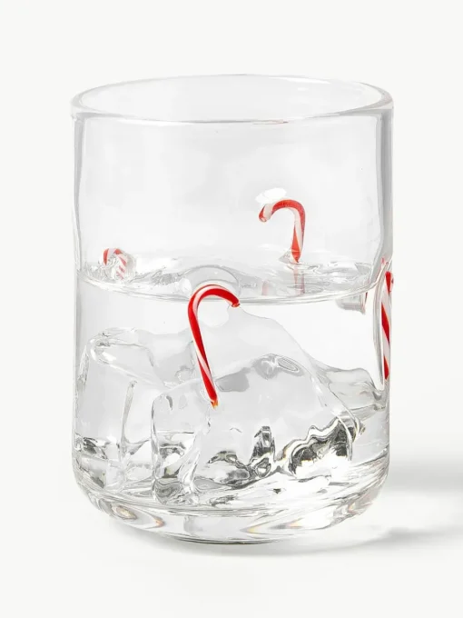 Mondgeblazen waterglazen Candy, 4 stuks
