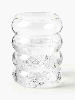Mondgeblazen waterglazen Bubbly, 4 stuks