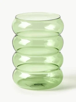Mondgeblazen waterglazen Bubbly, set van 4