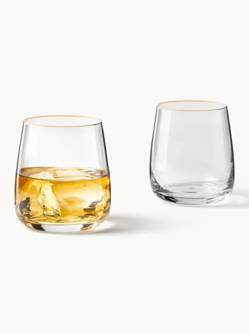 Mondgeblazen waterglazen Ellery, 4 stuks