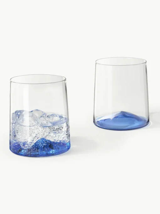 Mondgeblazen waterglazen Hadley, 4 stuks