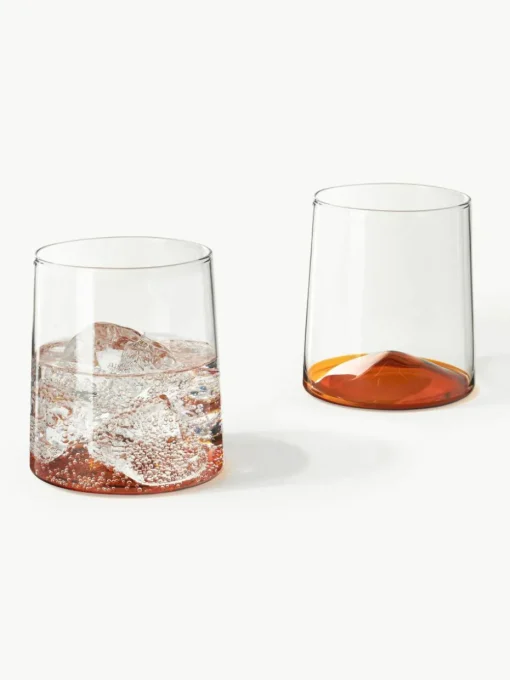 Mondgeblazen waterglazen Hadley, 4 stuks