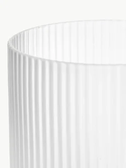 Mondgeblazen waterglazen Ripple met groefreliëf, 4 stuks