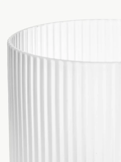 Mondgeblazen waterglazen Ripple met groefreliëf, 4 stuks