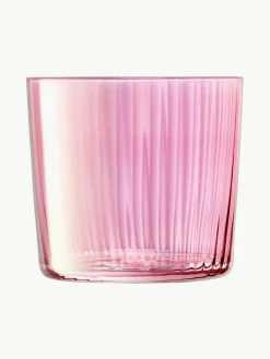 Mondgeblazen waterglazen Gems met groefreliëf, 4-delig