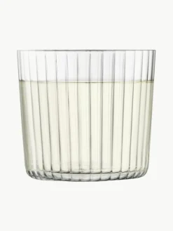 Mondgeblazen waterglazen Gio met groefstructuur, 4 stuks