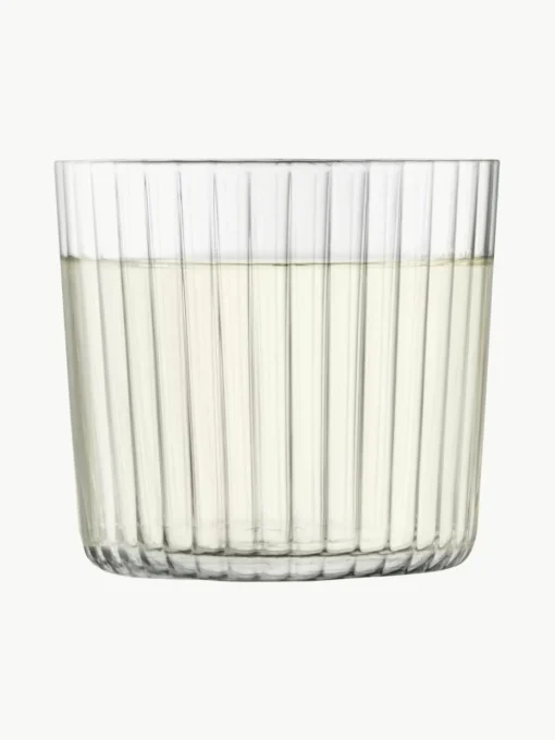 Mondgeblazen waterglazen Gio met groefstructuur, 4 stuks