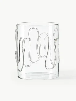 Mondgeblazen waterglazen Doodle met structuurpatroon, 2-delig