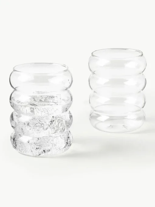 Mondgeblazen waterglazen Bubbly, 4 stuks
