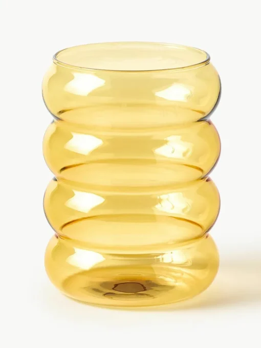 Mondgeblazen waterglazen Bubbly, set van 4