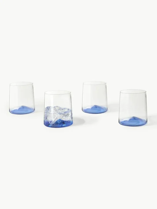 Mondgeblazen waterglazen Hadley, 4 stuks