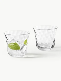Mondgeblazen waterglazen Swirl, 4 stuks