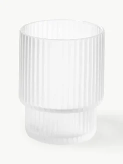 Mondgeblazen waterglazen Ripple met groefreliëf, 4-delig