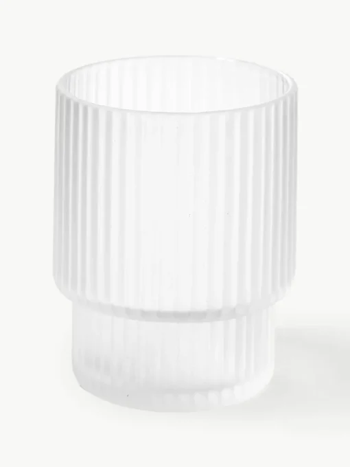 Mondgeblazen waterglazen Ripple met groefreliëf, 4-delig
