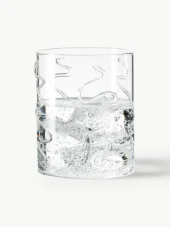 Mondgeblazen waterglazen Doodle met structuurpatroon, 2-delig