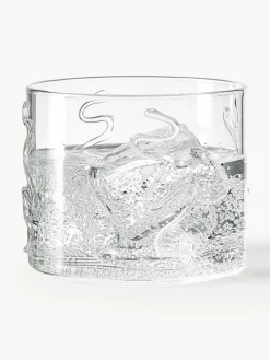 Mondgeblazen waterglazen Doodle met structuurpatroon, 2-delig