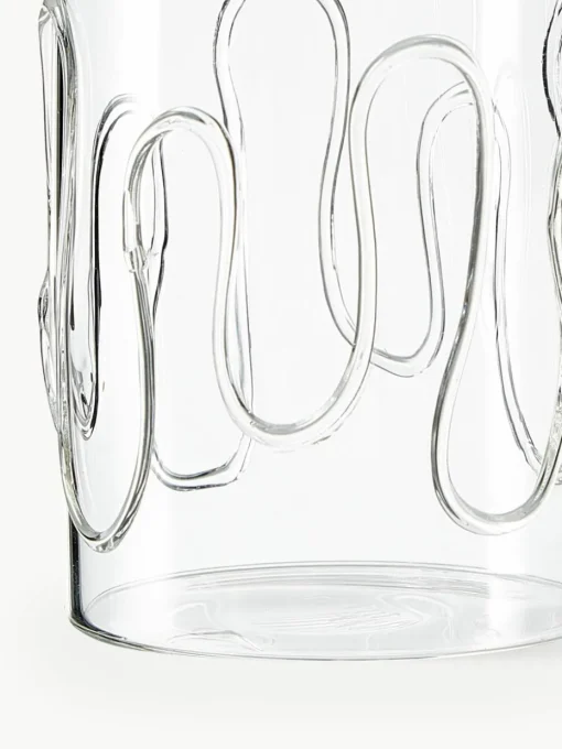 Mondgeblazen waterglazen Doodle met structuurpatroon, 2-delig