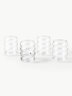 Mondgeblazen waterglazen Bubbly, 4 stuks