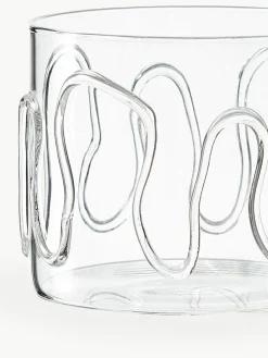 Mondgeblazen waterglazen Doodle met structuurpatroon, 2-delig