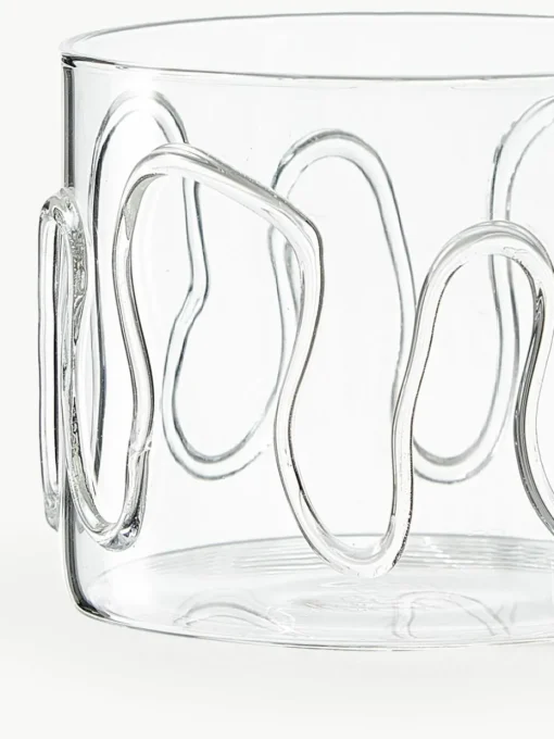 Mondgeblazen waterglazen Doodle met structuurpatroon, 2-delig