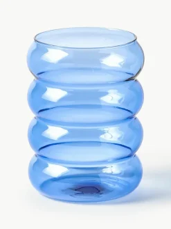 Mondgeblazen waterglazen Bubbly, set van 4