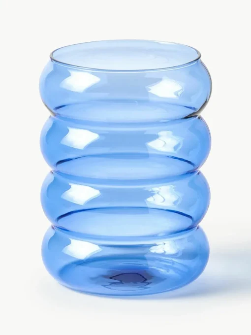 Mondgeblazen waterglazen Bubbly, set van 4