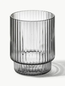 Mondgeblazen waterglazen Ripple met groefreliëf, 4-delig