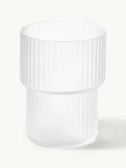 Mondgeblazen waterglazen Ripple met groefreliëf, 4-delig