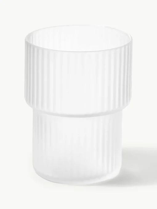 Mondgeblazen waterglazen Ripple met groefreliëf, 4-delig