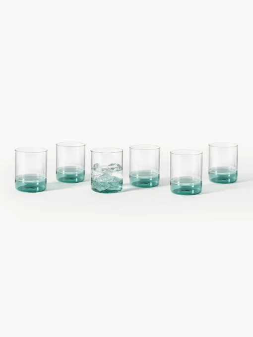 Mondgeblazen waterglazen Kiosk, 6 stuks