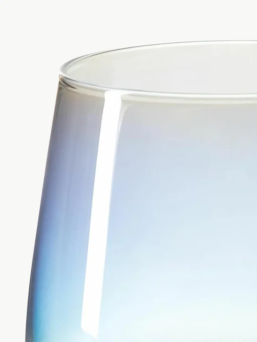 Mondgeblazen waterglazen Rainbow, iriserend, 4 stuks