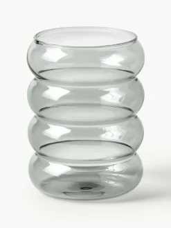Mondgeblazen waterglazen Bubbly, set van 4