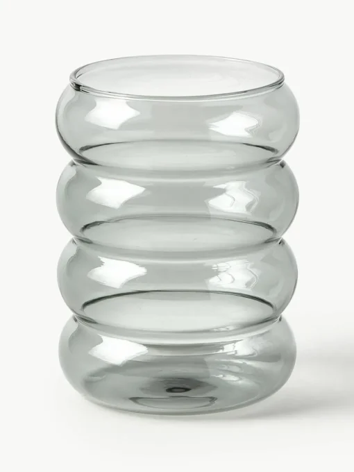 Mondgeblazen waterglazen Bubbly, set van 4