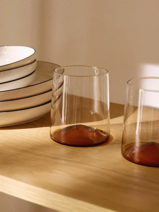Mondgeblazen waterglazen Hadley, 4 stuks