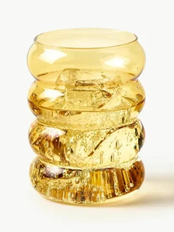 Mondgeblazen waterglazen Bubbly, set van 4