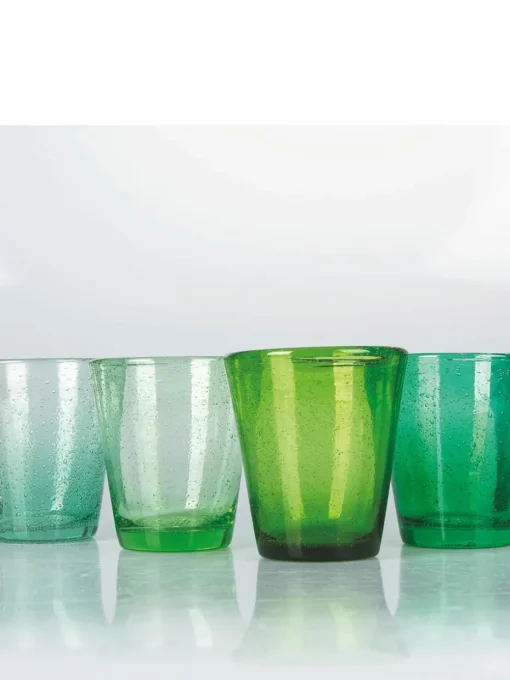 Mondgeblazen waterglazen Cancun met bubbles, 6-delig