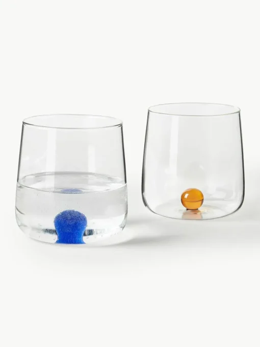 Mondgeblazen waterglazen Bilia van borosilicaatglas, 6-delig