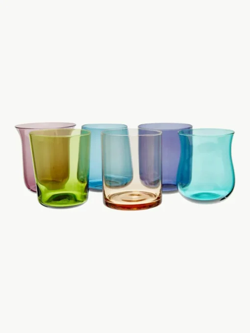 Mondgeblazen waterglazen Diseguale, set van 6