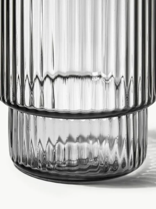 Mondgeblazen waterglazen Ripple met groefreliëf, 4-delig