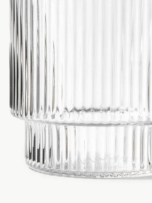 Mondgeblazen waterglazen Ripple met groefreliëf, 4-delig