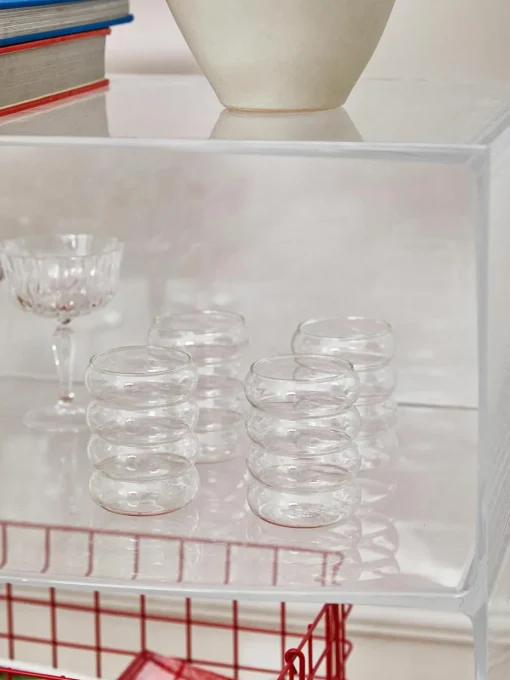 Mondgeblazen waterglazen Bubbly, 4 stuks