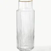 Mondgeblazen waterkaraf Aleo met goudkleurige rand, 1 L