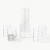 Mondgeblazen waterkaraf Bubbly met waterglazen, set van 5