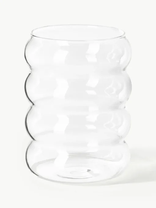 Mondgeblazen waterkaraf Bubbly met waterglazen, set van 5