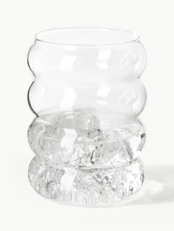 Mondgeblazen waterkaraf Bubbly met waterglazen, set van 5