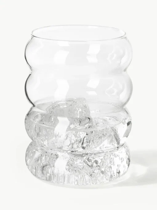 Mondgeblazen waterkaraf Bubbly met waterglazen, set van 5