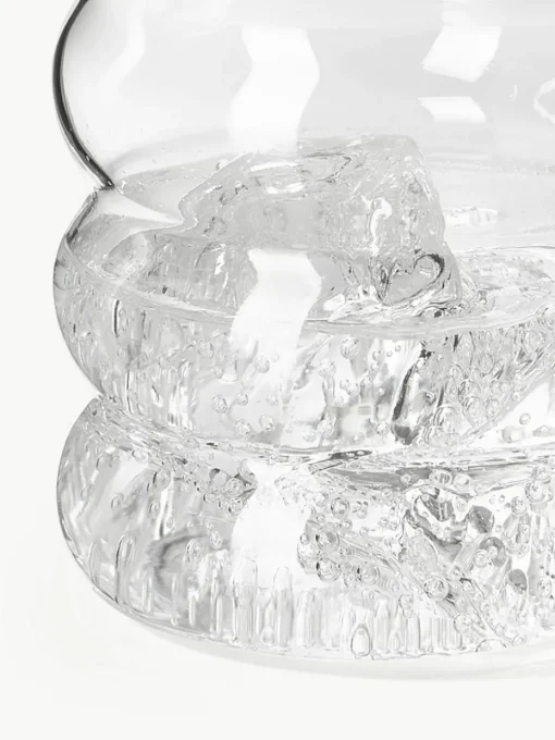 Mondgeblazen waterkaraf Bubbly met waterglazen, set van 5