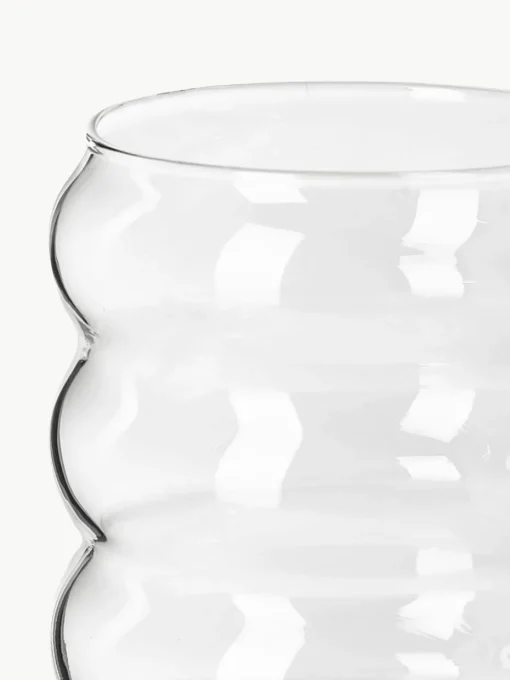 Mondgeblazen waterkaraf Bubbly met waterglazen, set van 5