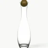Mondgeblazen waterkaraf Eden met houten deksel, 1 L